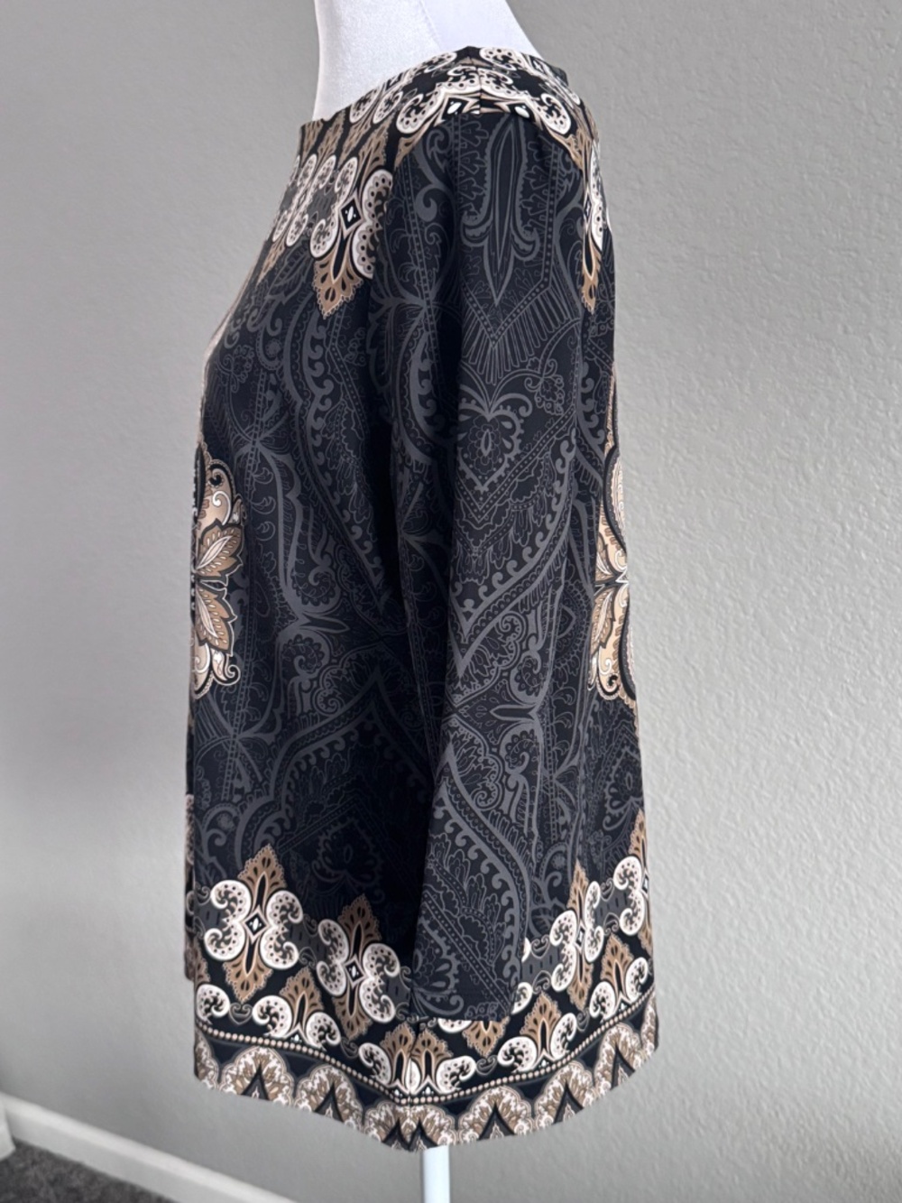 Charter Club Paisley Medallion Placement Print Boatneck Tunic Top Petite Large - Picture 3 of 8